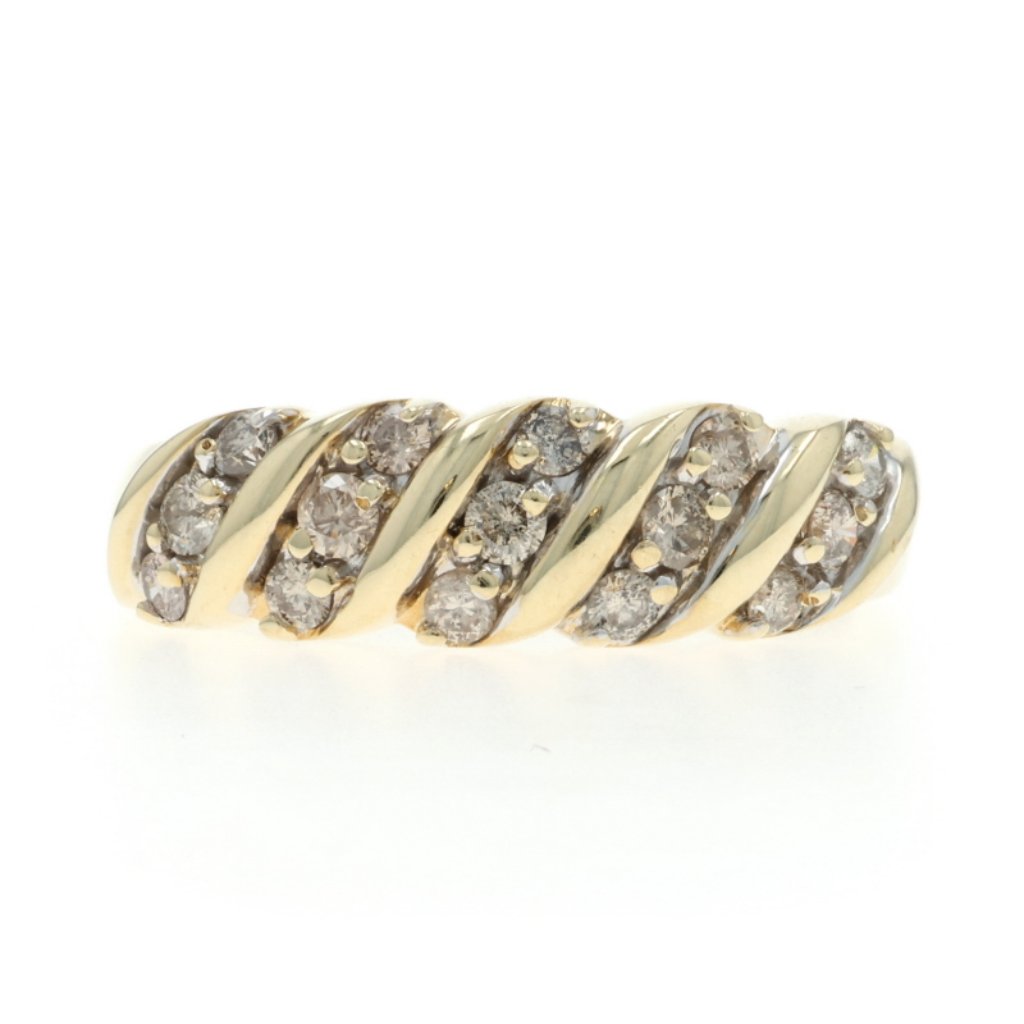 Yellow Gold Diamond Band 14k Round Brilliant .50ctw Ring